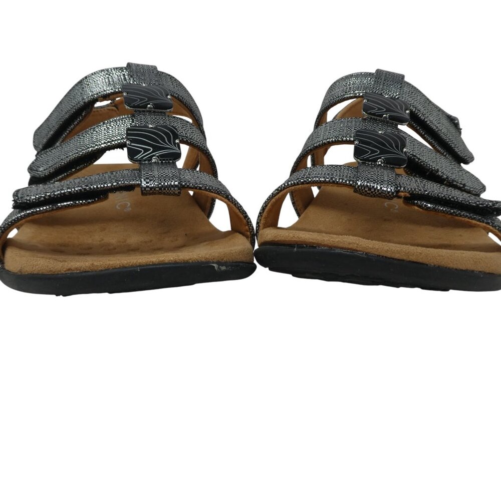 Vionic Amber Silver Black Open Toe Adjustable Str… - image 8